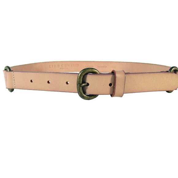 LIEBESKIND Berlin Canvas/Leather Belt Hay/Powder Women's XL/95cm (34"-38") - Picture 2 of 7